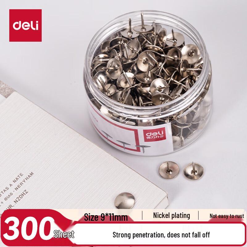 Deli Nickel-Plated Pushpins
