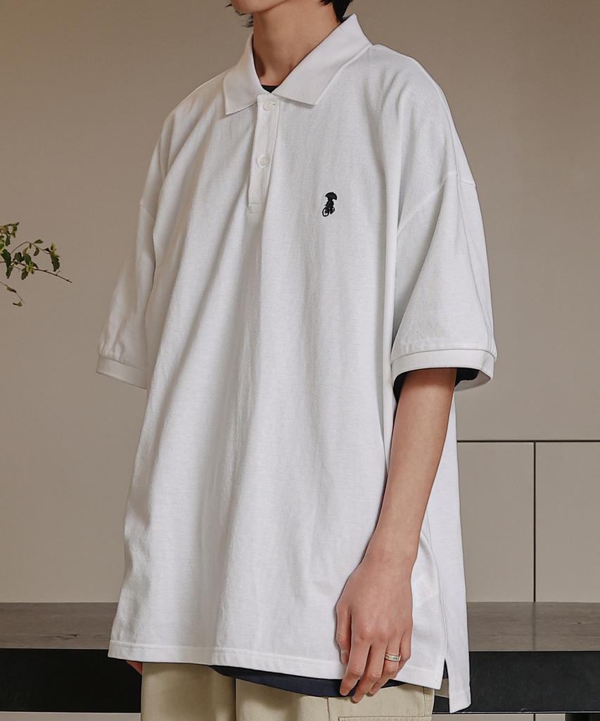 TAKEASY Giant Fit Polo Shirt (White)