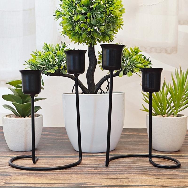 Half Heart Candlestick Holders Iron Metal Taper Candle Holders Decorative Candle Stands Home Decorations for Kitchen Table