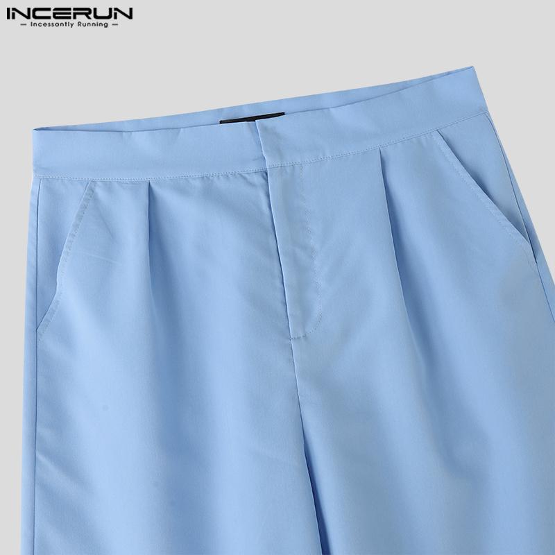 INCERUN Two Piece Suit Men Short Sleeve Shirts Zip-up Half Pants Outfits Sets