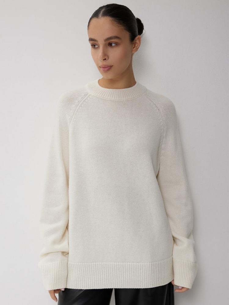 Round Neck Pullover for Women Autumn Winter Relaxed Fit Knitted Wool Jumper Simple Knitwear for Ladies Luxurious Relaxed-fit Slimming Versatile Top