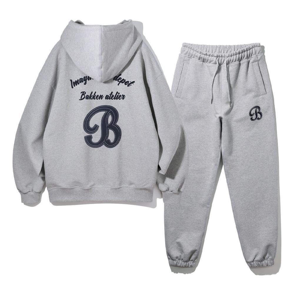 Baken [Set] B Symbol Sweat Set-Up_Gray Melange Gray/1_Top