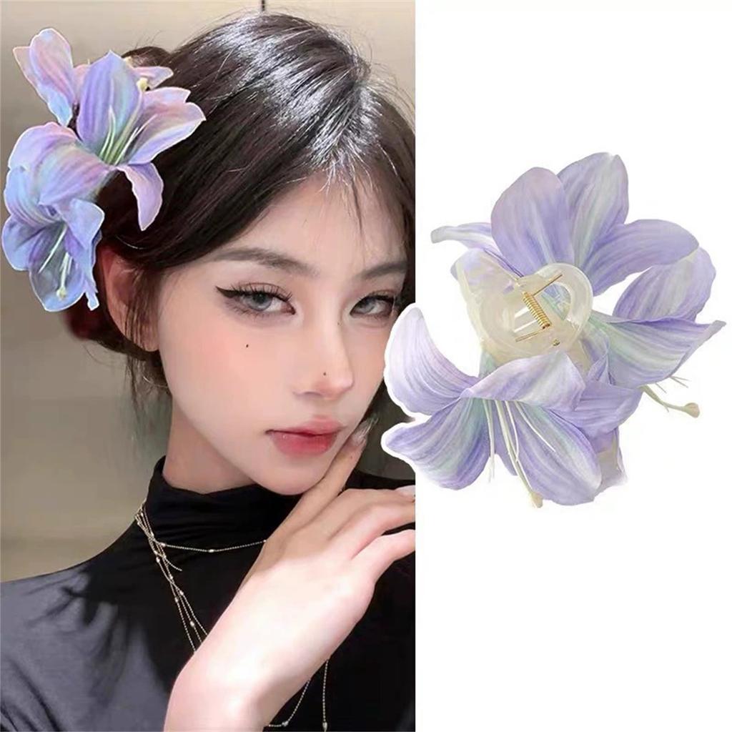 Realistiskt Pionblomma Hårklämma i Kinesisk Stil Hårklo Mode Håraccessoarer för Kvinnor för Bröllop och Fest