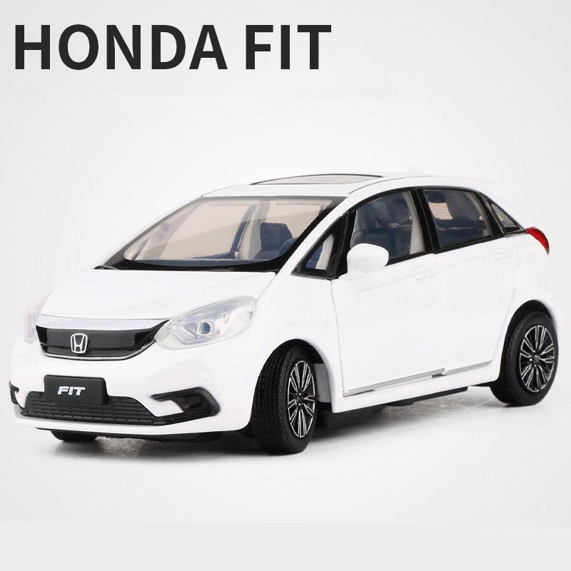 1/32 HONDA Fit GK5 Alloy Car Model Diecast Metal Toy Vehicles Car Model High Simulation Sound and Light Collection Children Gift