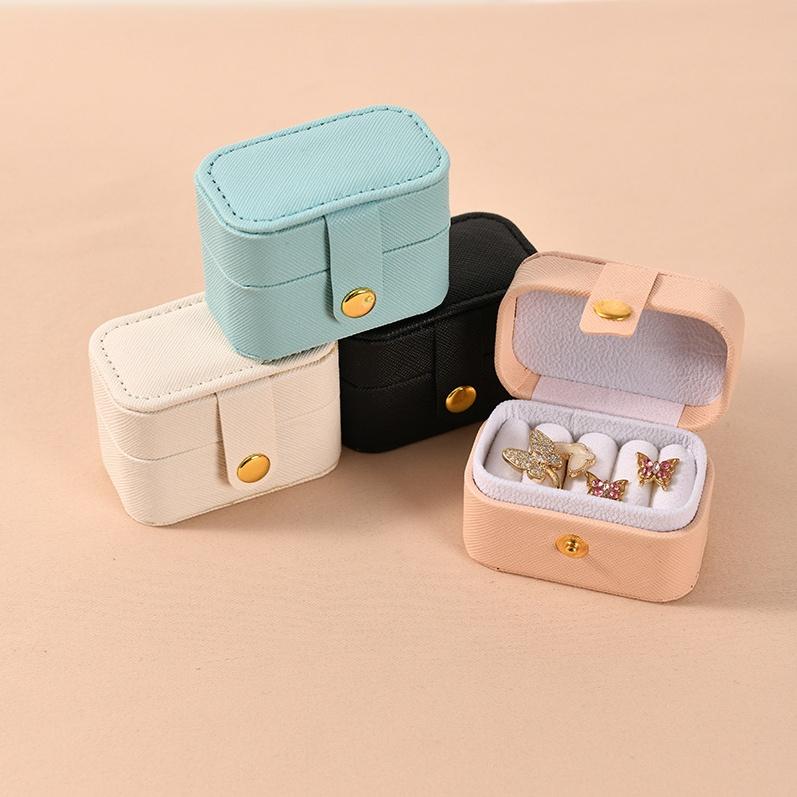 Mini Jewelry Storage Organizer Box Ring Earring Storage Box Portable Travel Handheld Small Jewelry Box Case