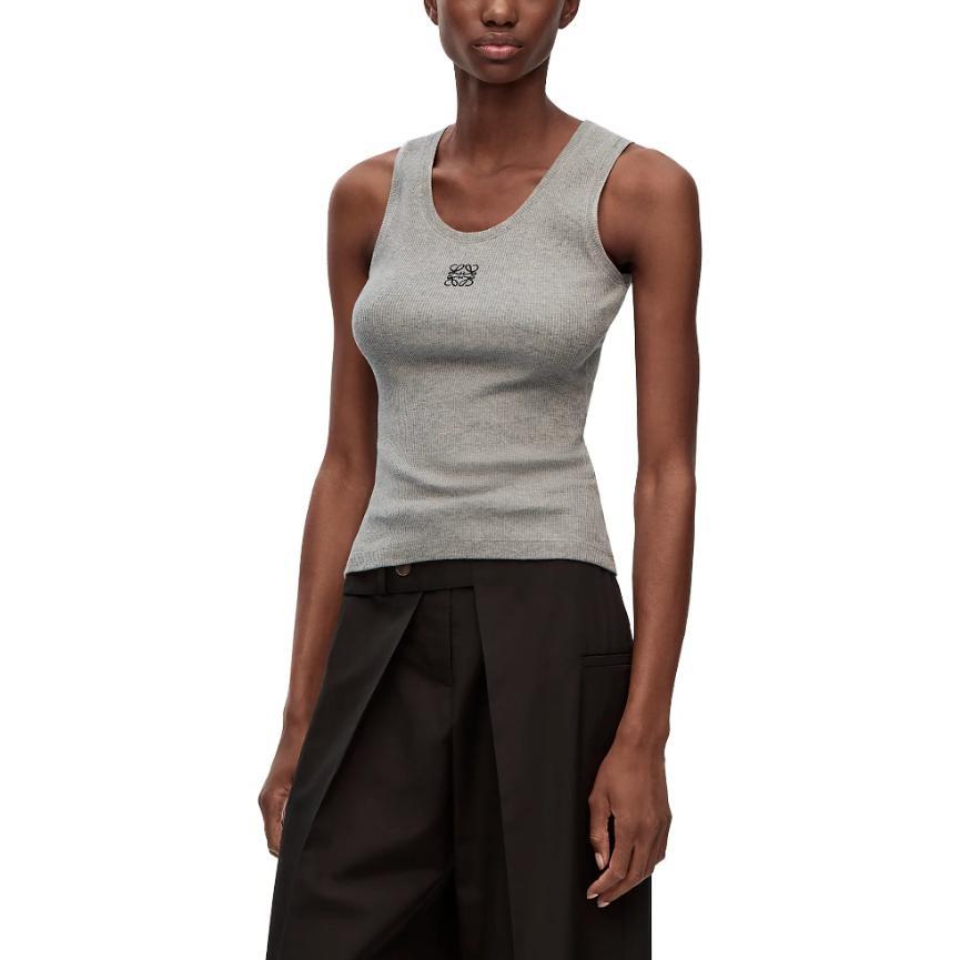 Loewe Anagram Embroidered Ribbed Cotton Tank Top Women's S540Y07XA2-1100