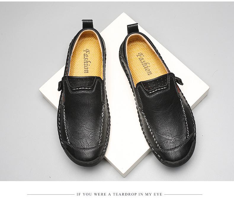 Men's Casual Retro Microfiber Leather Stitching Shoes with Zipper
