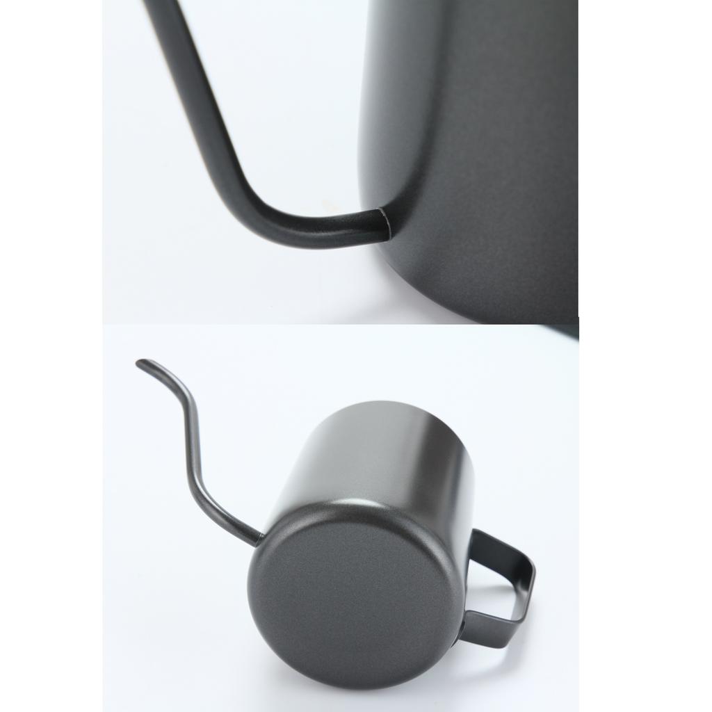 1 stücke Schwarz Kaffeekanne 304 Edelstahl Lange Schmale Auslauf Schwanenhals Wasserkocher Hand Drip Wasserkocher Gießen mit Abdeckung 350/ 600 ml Kaffee Teekanne