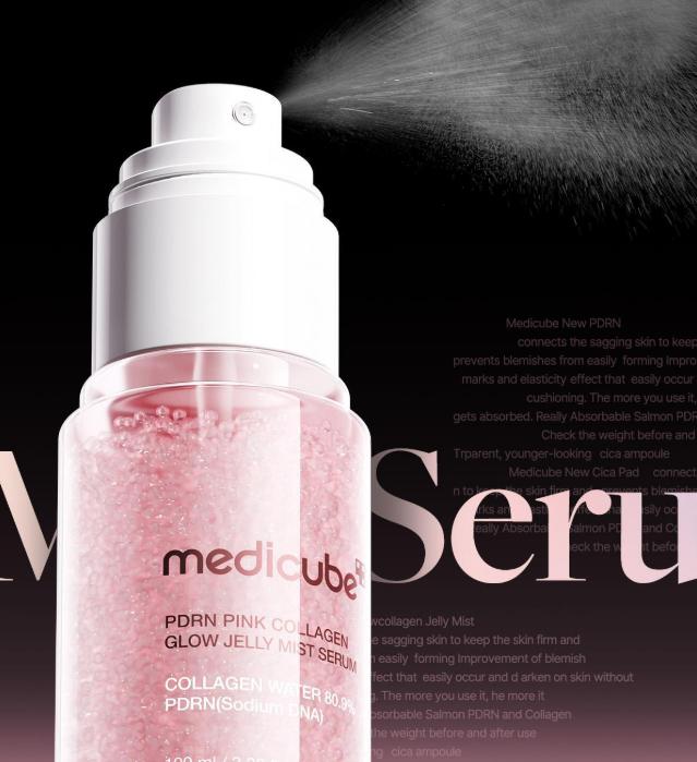 Medicube PDRN Pink Collagen Jelly Mist 100ml Glow Boosting & Makeup Setting Care