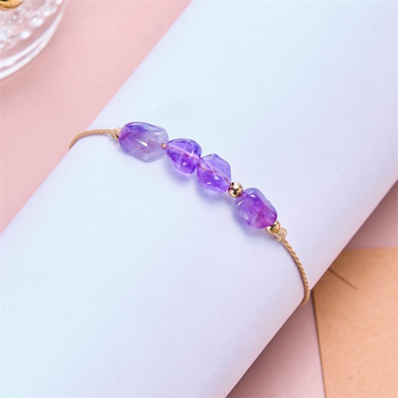 Simple 12 Constellations Colorful Crystals Natural Stone Beads Bracelet for Women Men Handmade Braid Chain Bracelet Jewelry Gift