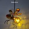Solar Powered Bug Fairy Light Outdoor Metal Insect Lamp Hanging Flying Insect Lamp Waterproof For Backyard Balcony Garden Decor