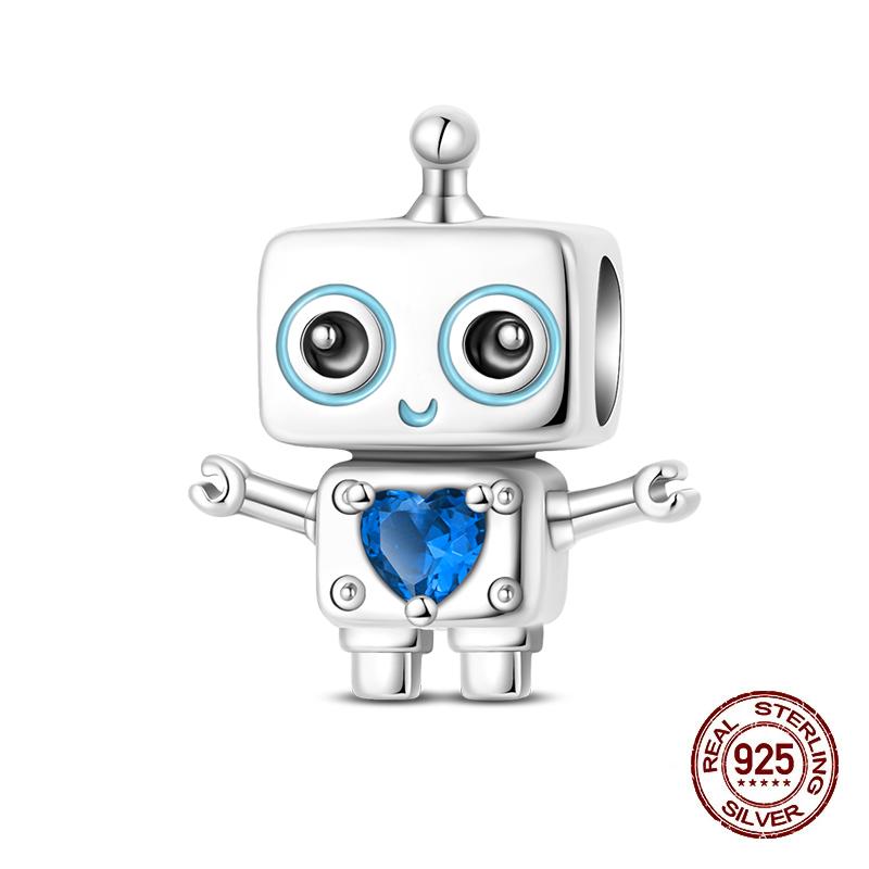 Cute Charms Copper Original Fit Bracelet Monsters Robot Dog Chinese Panda Beads Charms For Women Diy Party Jewelry