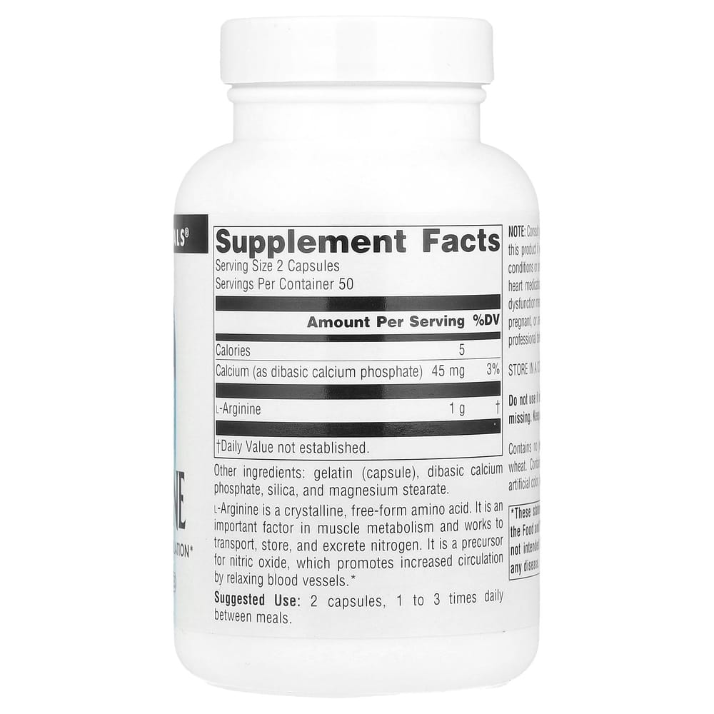 Source Naturals L-Arginine Free Form 500 mg, 100 Tablets