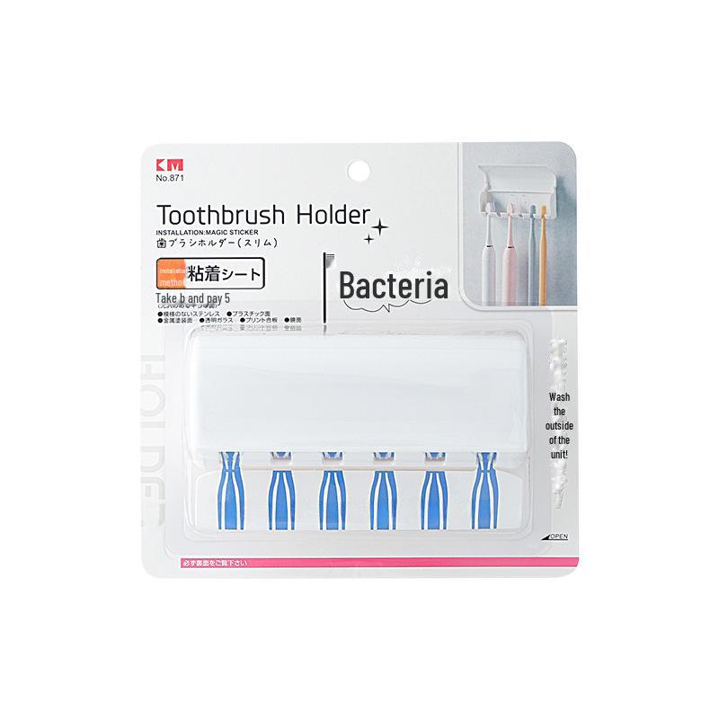 

Японский настенный держатель для зубных щеток с шестью головками и местом для хранения