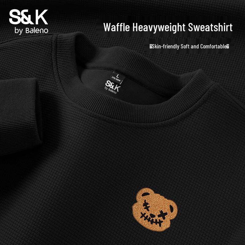 Baleno Pánská mikina s kulatým výstřihem z vaflového úpletu S&K