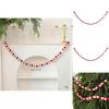Christmas Felt Banner With Red White Balls For Holiday Decor And Window Display