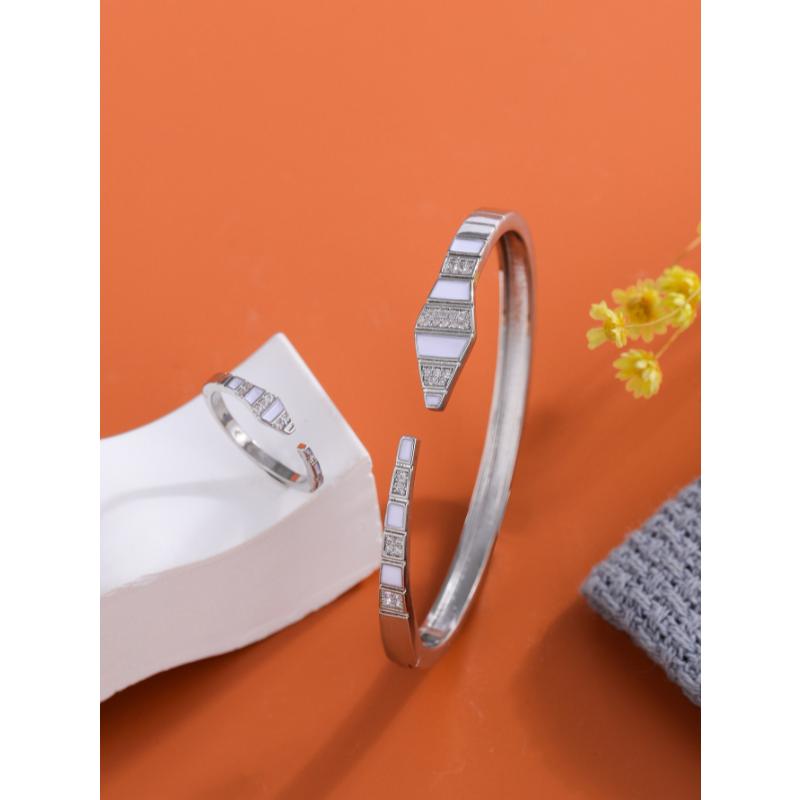 Full Set Zircon Bracelet for Women's Light Luxury Temperament Round Bracelet