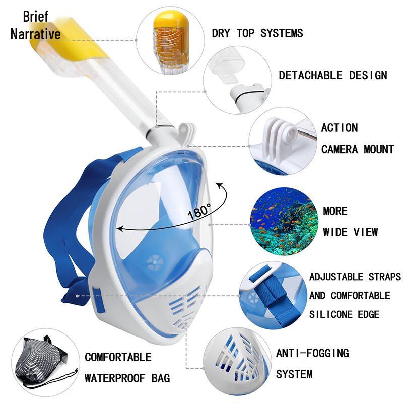 Xujian Full Face Snorkel Mask