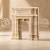 Carved Marble Sculpture Matte Architectural Elegant for Shelf, Console