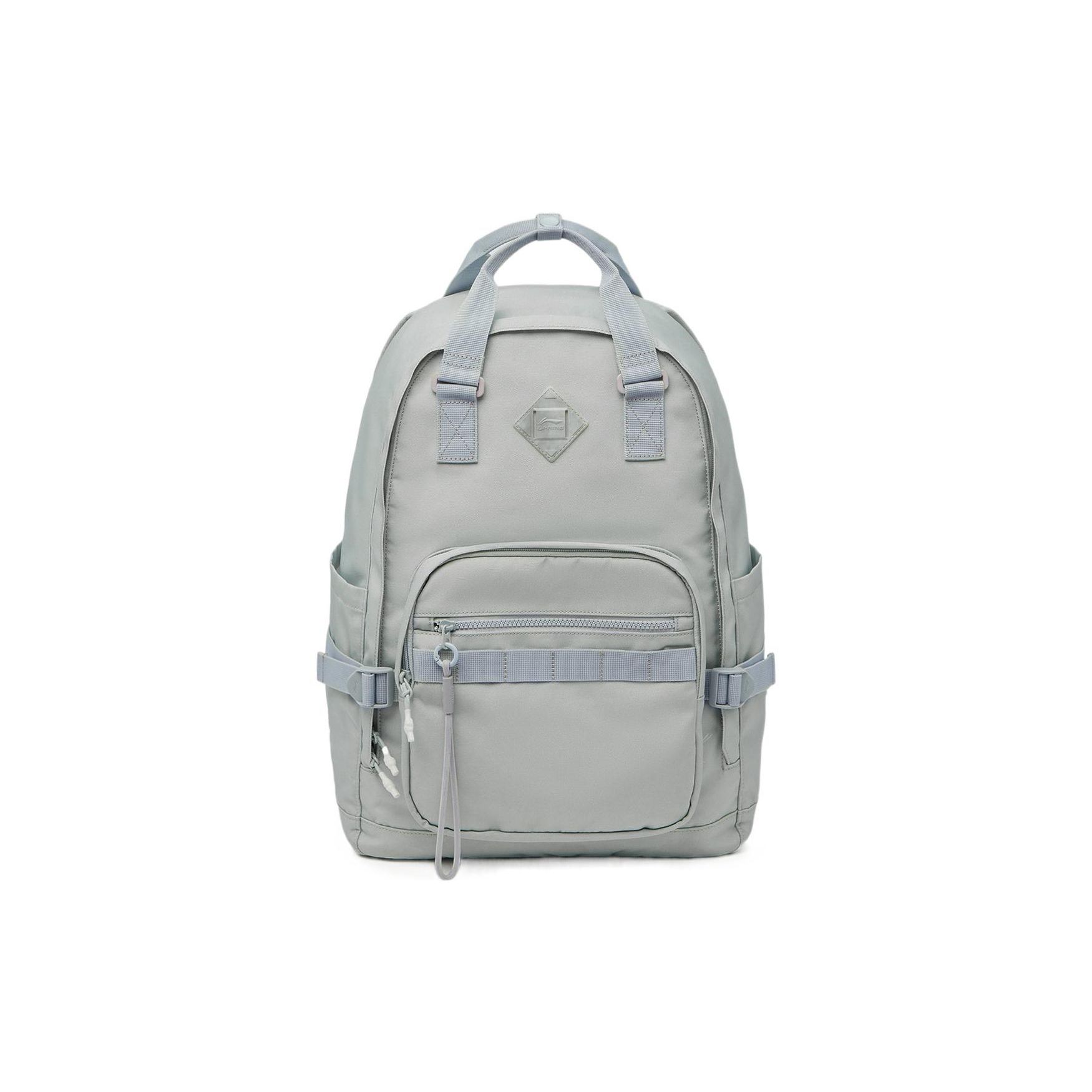 Li Ning Sports Lifestyle Series Fashion Eco-Friendly Classic Square Jelly Logo Polyester Sports Backpack Unisex Backpack Blue ABST301-3 One Size