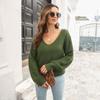 Women S V Neck Loose Knit Sweater Long Sleeve Autumn Winter