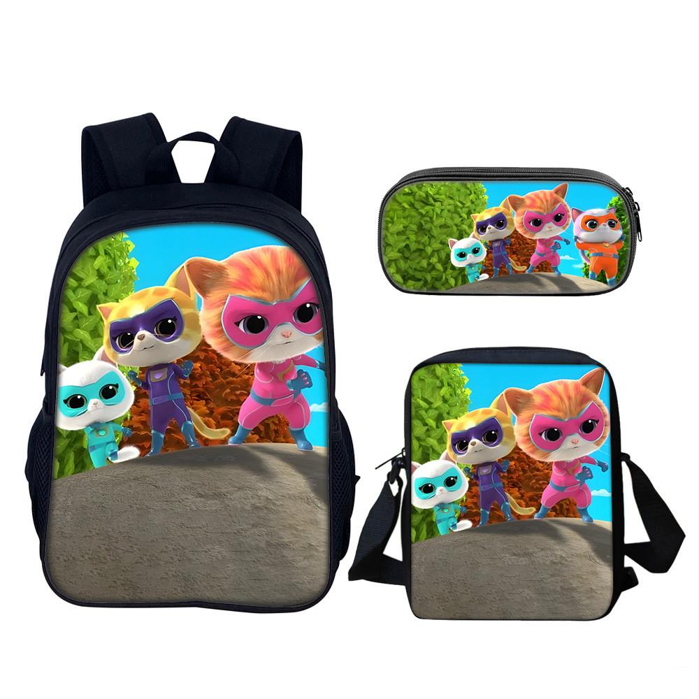 Superkitties School Backpack Set With Nylon Material For Elementary Students