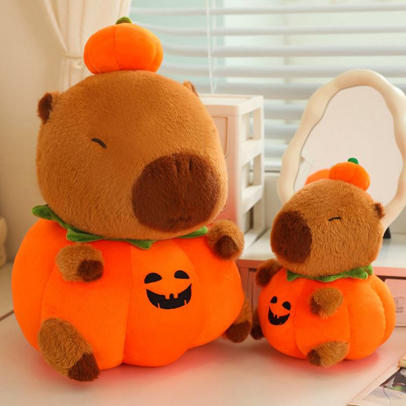 Halloween Pumpkin Capybara Kapibara Cute Doll Funny Plush Doll Children Creative Funny Decoration