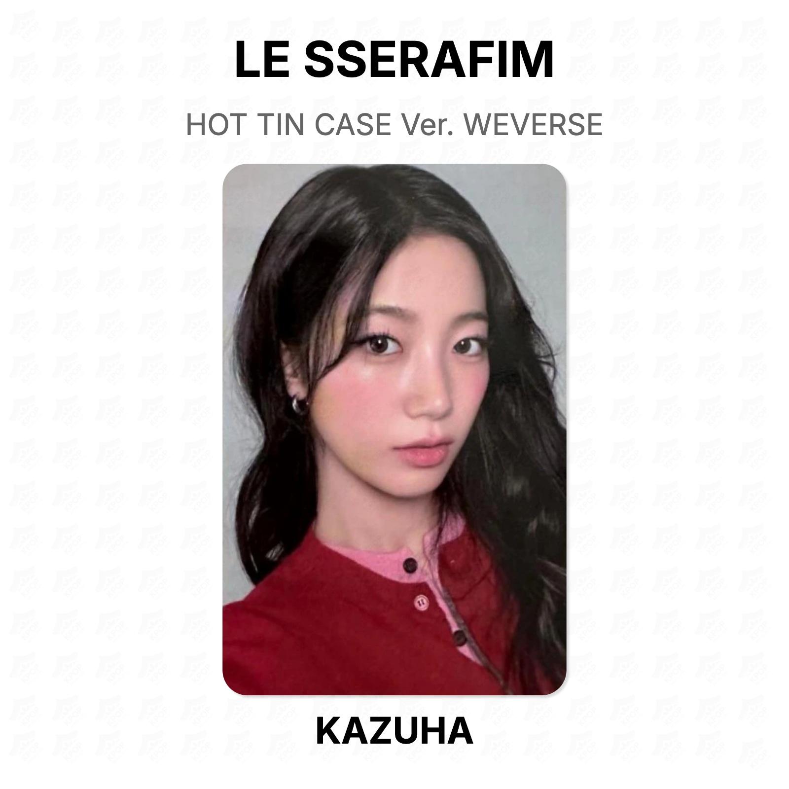 LE SSERAFIM HOT TIN CASE Ver. WEVERSE Official Photocard KAZUHA