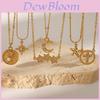 Titanium Steel Star And Moon Pendant Necklace With Stones For Womens Fashion Jewelry