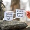 Girlfriend Fiancee Wife&boyfriend Fiance Husband Couples Creative Enamel Mugs Outdoor Travel Camping Bonfire Coffee Water Cups