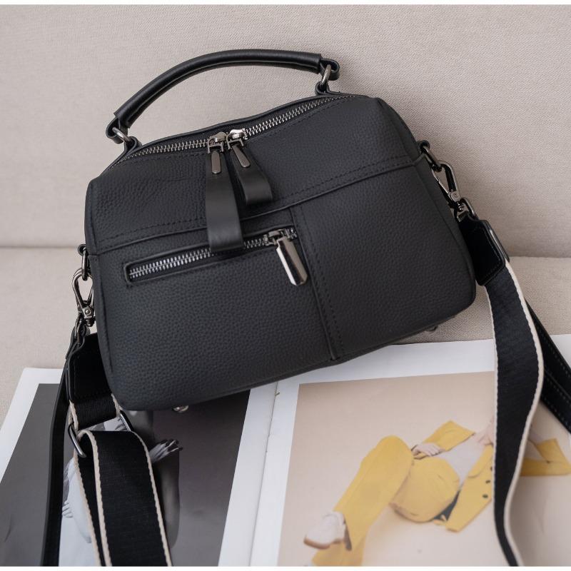 Mjuk Läderhandväska Äkta Läder Kuddväska Enkelaxelväska Crossbody Liten Fyrkantig Väska