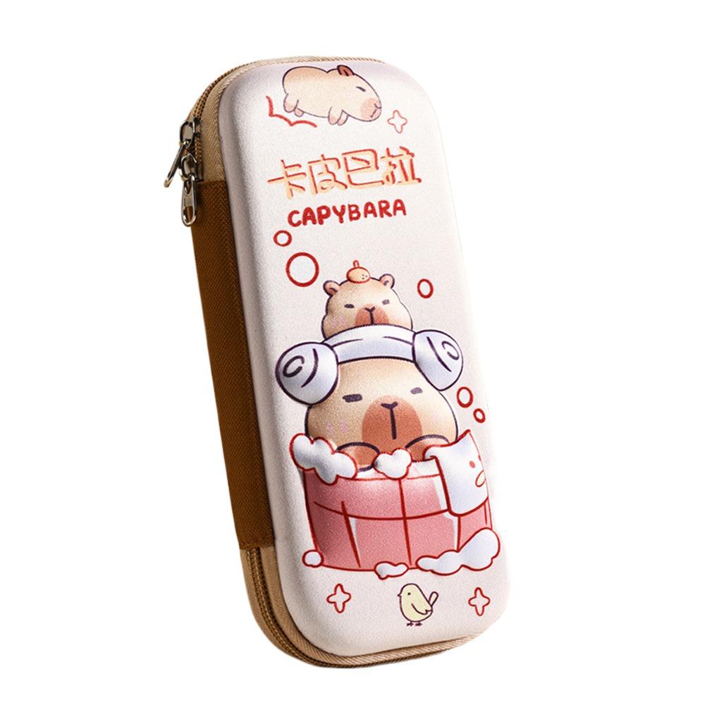 Multi-functional 3D Capybara Pencil Case Large Capacity Portable Pen Box Pen Bag Back To School