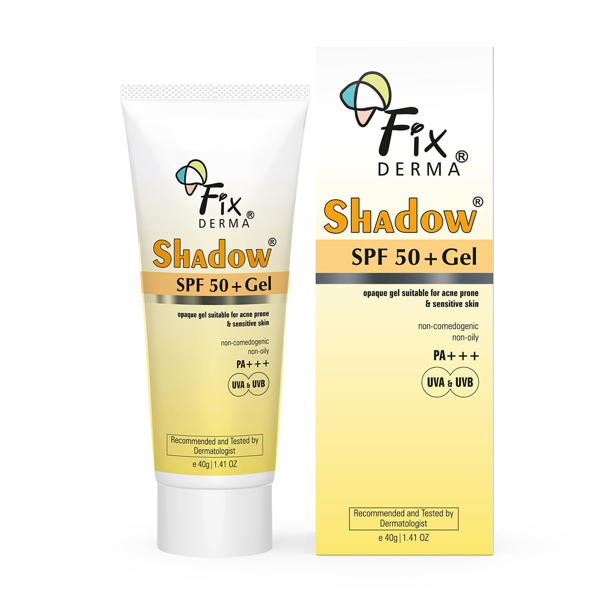 

Fixderma Shadow Sunscreen SPF 50+ PA+++ Gel Broad Spectrum Sunscreen For UVA & UVB Protection | Unisex (40 g (Pack of 1), 50,All Skin Sun Protect