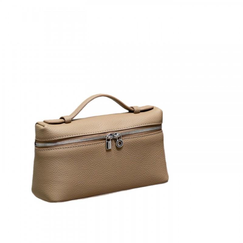 2025 Genuine Leather Lunch Box Bag Crossbody Shoulder Handbag Women 19cm Medium Size