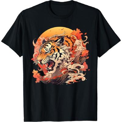 Asian Inspired Vintage Style 80s Retro Japanese Tiger T-Shirt