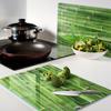 Tempered Glass Kitchen Boards with Graphics 2 Pieces Bamboo 2x40x52 cm