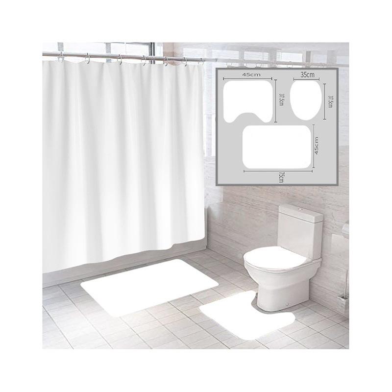 Wholesale Valentine's Day Rose Collection: Polyester Waterproof 3D Digital Print Shower Curtain & Bath Mat 4-Piece Set + Toilet 3-Piece Set