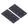 2Pcs 8 Hole Joint Board Aluminum Alloy Rectangle Joining Plate for Table Bed Black
