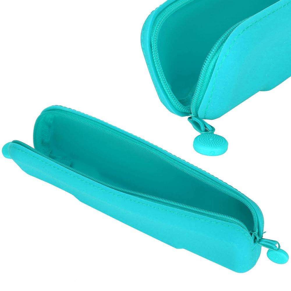 Mini Travel Pencil Zipper Pouch Silicone Stationery Bag Pen Storage Case Daily Office Supply Sort