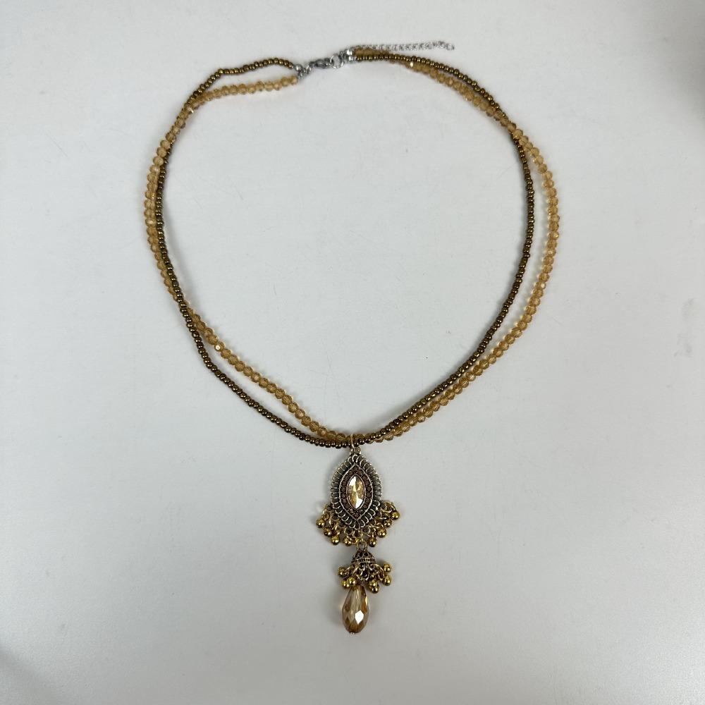 Böhmische Lange Pulloverkette Ethnischer Stil Vintage Perlenkette Strassstein Anhänger Kette Geschenk