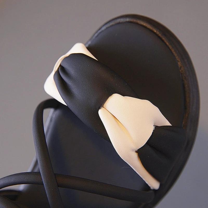 New Girl Shoe Summer Fashion Versatile Kid Shoes Soft Sole Anti Slip Sweet Beauty Sandal Simple Beach Breathable Princess Shoes