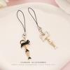 Cute Cat and Fishbone Couple Phone Lanyard, Matching Phone Pendant Strap, Cat Fishbone Couple Phone Case Chain Pendant for Boys and Girls