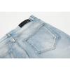 M09 Amiri Men's and Women's American Style Trendy Jeans with Fabric Patches, Holes, Embroidery, Casual and Fashionable High Street Pants