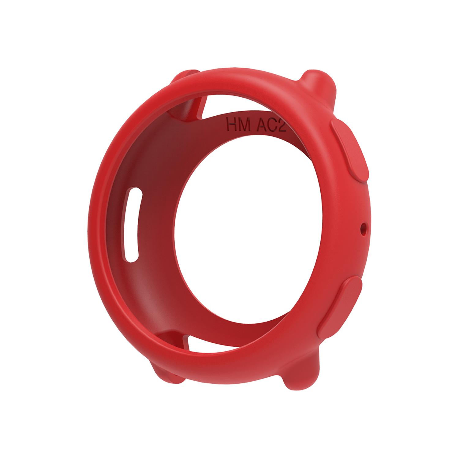 

Silicone Protective Case Cover Shell For Huami Amazfit Active2 Smart Replacement Accessories Frame Cases Screen Protective Shell красный