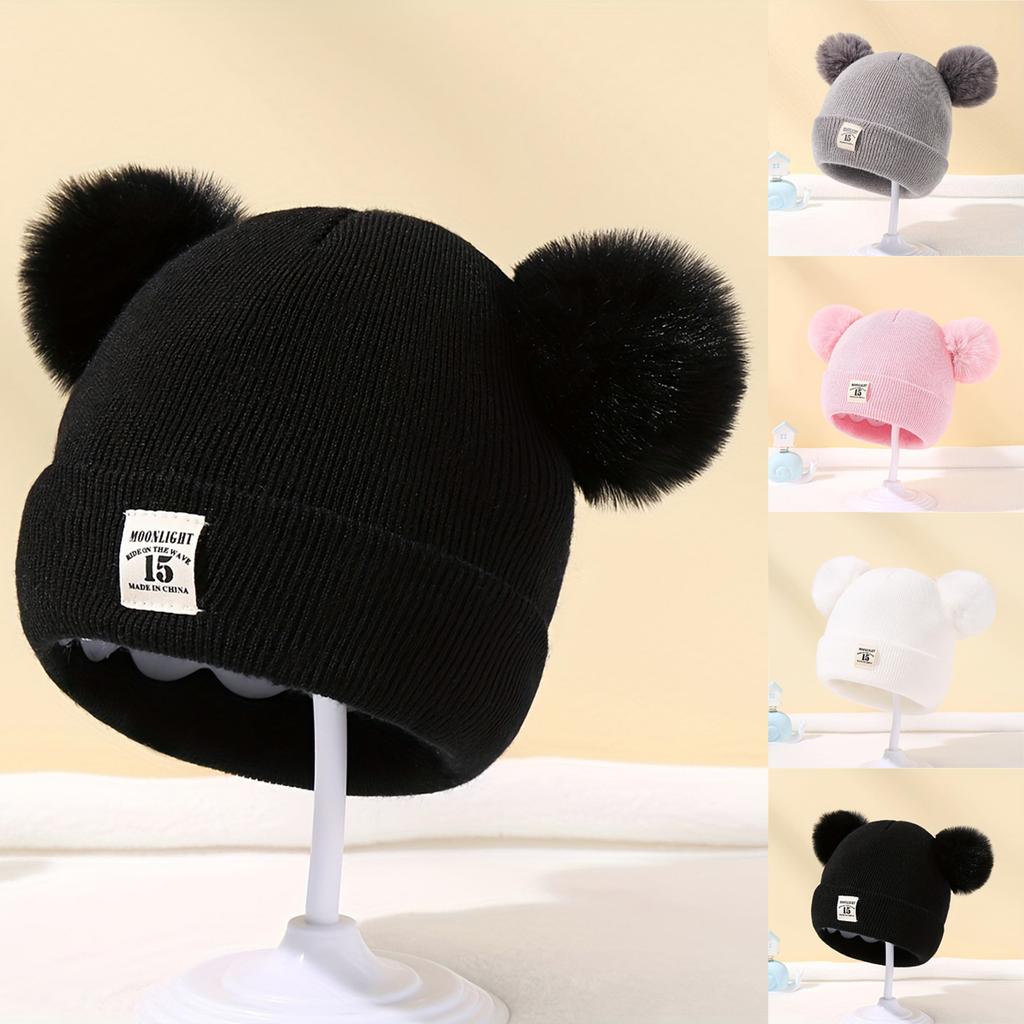 Baby Winter Hat Double Layer Newborn Infant Toddler Warm Knit Beanie Soft Breathable Stretchy Cap for Boys Girls