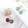 Trendy Simple Geometric Round Pendent Earrings for Women Sweet Elegant Candy Color Drop Oil Dangle Earrings Party Jewelry Gifts