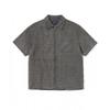 Damaged Denim Zip S S Shirt Grey
