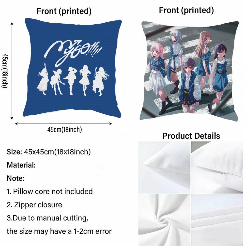 B-Bang Dream! It'S M-Mygo Cushion Cover Natural Linen Pillowcase Set, All-In-One Decor For Sofa, Bedroom & Chair