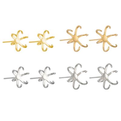 Copper Gold/Silver Color Blank Claw Base Setting Clasps Charm For Jewelry Making Tools Beads DIY Pendant