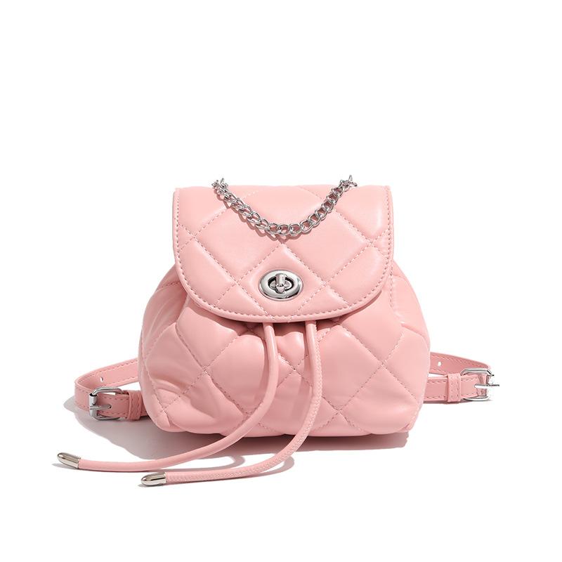 Small Scented Backpack for Women  Summer High-end Diamond Chain Backpack  Fashionable Niche School Bag